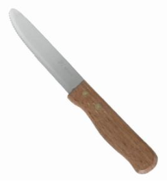 Cuchillo de carne jumbo mango madera punta redonda 12 cm