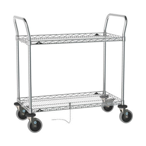 Carro de anaquel Metro Super Erecta de 2 repisas cromado