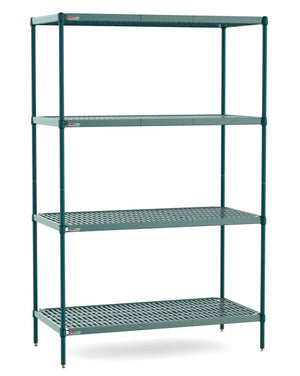 Anaquel Metro Super Erecta Pro de 4 repisas epóxico Metroseal verde frame con Polymer repisa mat
