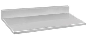 Cubierta de acero inoxidable 304 calibre 16 con respaldo 10 pulg 96 x 30 pulg