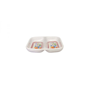 Plato doble para salsa de melamina Peacock 2 oz 3 3/8" x 2 3/4"