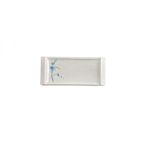 Plato de servicio para vegetales de melamina Blue Bamboo 8 1/2" x 3 3/4"
