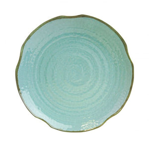 Plato forma loto Seaside de melamina 12" diámetro x 1-5/8" alto