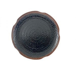 Plato forma loto de melamina Tenmoku 14"