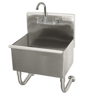 Lavamanos Multiwash de 1 estaciones 23 pulg a muro con llave acero inoxidable 304 calibre 16