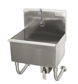 Lavamanos Multiwash 23 pulg a muro con válvula de rodilla acero inoxidable 304 calibre 16