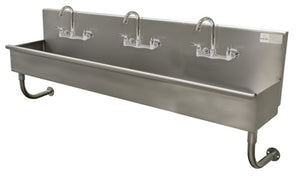 Lavamanos Multiwash de 3 estaciones 60 pulg a muro acero inoxidable 304 calibre 16
