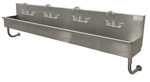 Lavamanos Multiwash de 4 estaciones 80 pulg a muro acero inoxidable 304 calibre 16