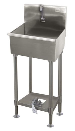 Lavamanos Multiwash 23 pulg con patas con válvula de pie acero inoxidable 304 calibre 16