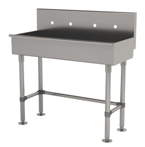Lavamanos Multiwash de 2 estaciones 48 pulg con patas ADA acero inoxidable 304 calibre 16