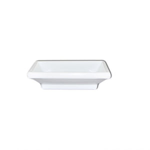 Plato para salsa de melamina blanco 2 oz 3 3/4" x 2 1/2"