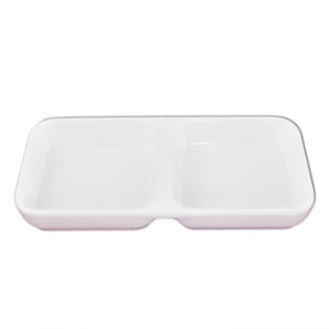 Plato doble para salsa de melamina blanco 4 oz 6" x 3"
