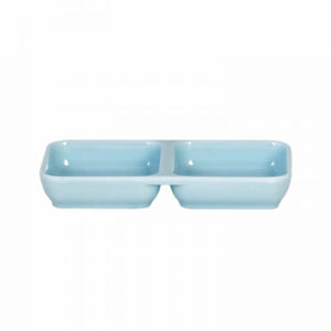 Salsera doble de melamina Blue Jade 4 oz 6" x 3"