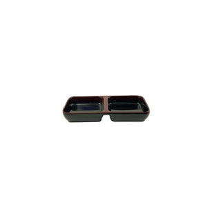 Plato doble para salsa de melamina Tenmoku 4 oz 6" x 3"