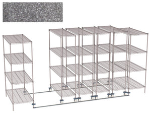 Metro qwikTRAK Floor Track Shelving con Super Erecta epóxico Metroseal gris repisas