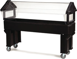 Barra buffet portátil Six Star 6 pies x 2 pies x 4.2 pies negra