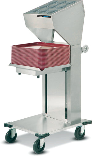 Dispensador cantiléver de charolas y cubiertos una columna 14" x 18" acero inoxidable