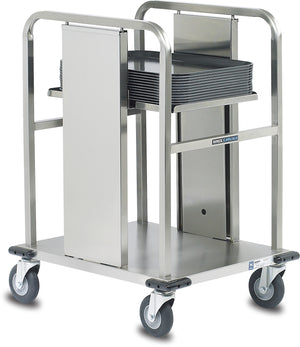 Dispensador abierto de charolas una columna 22.45" x 22.7" x 36" acero inoxidable