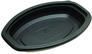 Contenedor ovalado microondeable 16 oz negro caja con 250