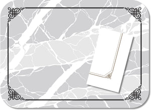 Cubierta desechable para charola patrón Marbled Elegance 12-3/4" x 16-5/8" paquete con 1000 piezas
