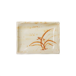 Plato rectangular ondulado de melamina Gold Orchid 8 oz 6 1/4" x 4 3/4"