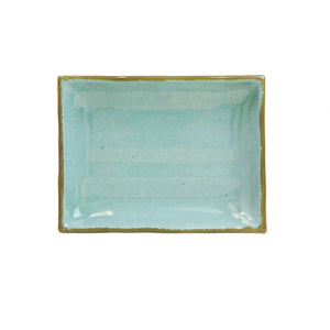 Plato rectangular ondulado Seaside de melamina 8 oz 6-1/4" x 4-3/4" x 1-1/8"