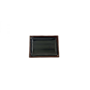 Plato rectangular ondulado de melamina Tenmoku 8 oz 6 1/4" x 4 3/4"