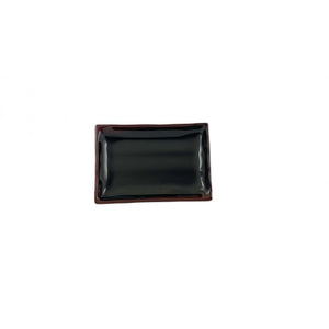 Plato rectangular ondulado de melamina Tenmoku 12 oz 8 1/2" x 5 3/4"
