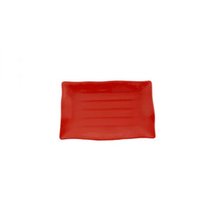 Plato rectangular ondulado de melamina 11-1/4" x 7-1/4" Pure Red