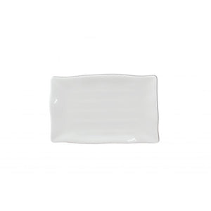 Plato rectangular ondulado de melamina blanco 11 1/4" x 7 1/4"