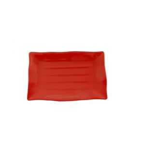 Plato rectangular ondulado de melamina 13-1/2" x 9-1/8" Pure Red