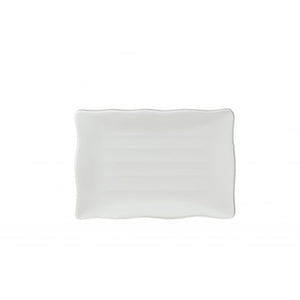 Plato rectangular ondulado de melamina blanco 13 1/2" x 9 1/8"