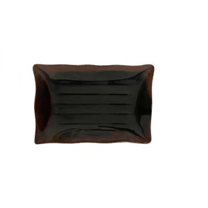 Plato rectangular ondulado de melamina Tenmoku 13 1/2" x 9 1/8"