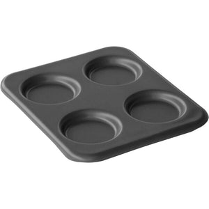 9 1/2" x 11" 4-Compartment Round Egg Pan with Dura-Kote Finish