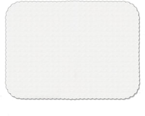 Cubierta desechable para charola patrón blanco con relieve 12-3/4" x 16-5/8" paquete con 2000 piezas