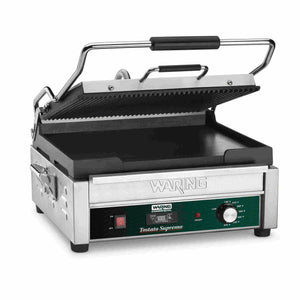 Plancha panini ranurada y lisa con temporizador 14.5 x 11 pulg