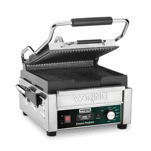 Plancha panini ranurada con temporizador 9.75 x 9.25 pulg 208 V