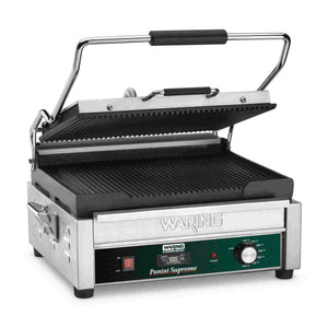 Plancha panini ranurada con temporizador 14.5 x 11 pulg