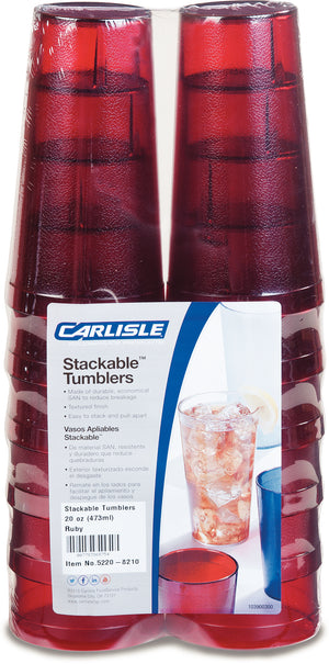 Vaso Stackable de SAN 20 oz paquete con 12 rubí
