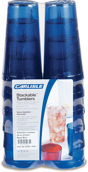 Vaso Stackable de SAN 20 oz paquete con 12 azul rey