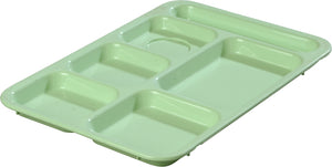 Charola ABS derecha de 6 compartimentos 10" x 14" verde