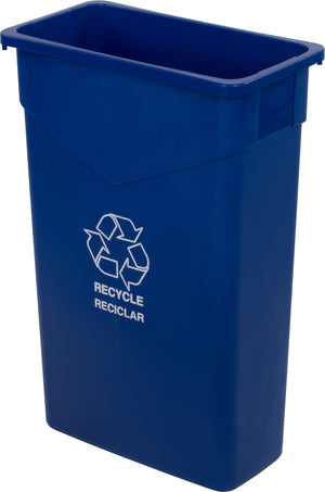 Bote rectangular TrimLine para reciclaje 23 galones azul