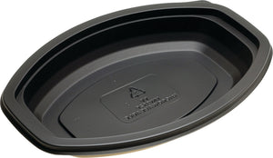 Contenedor ovalado microondeable 12 oz negro caja con 250
