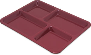 Charola de melamina de 4 compartimentos 8.5" x 11" cranberry oscuro