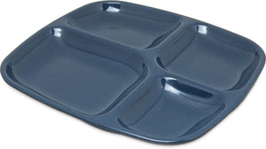 Charola Essential de melamina de 4 compartimentos 10.5" x 9.5" azul café