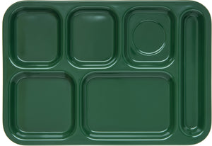 Charola de melamina derecha de 6 compartimentos 14.5" x 10" verde bosque