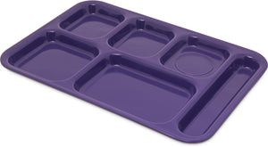 Charola de melamina derecha de 6 compartimentos 14.5" x 10" morada