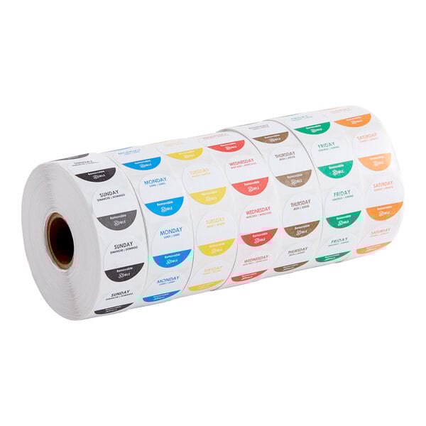 Removable Day of the Week Label Rolls