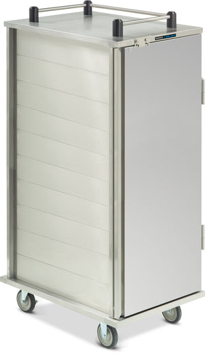 Carro económico TQ 1 puerta 2 charolas por guía 2 charolas 23.75" x 34.25" x 65.25" acero inoxidable