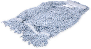 Cabezal de trapeador Flo-Pac de acabado 24 oz grande con banda 1/2" azul